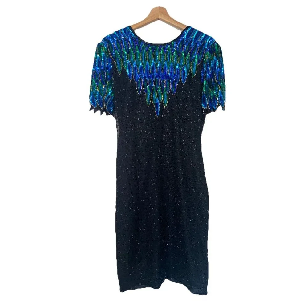 stenay sequin dress NWT vintage Stenay sequin embroidered silk dress M